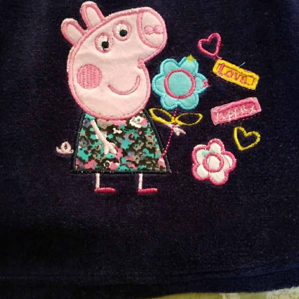 Dress blue velvet with pink sleeves, Peppa pig